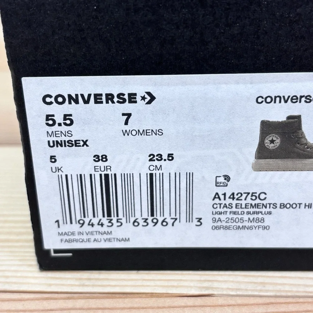 Converse CTAS Elements Boot Hi  Shoes Women Sz 7 Green Light Field Surplus